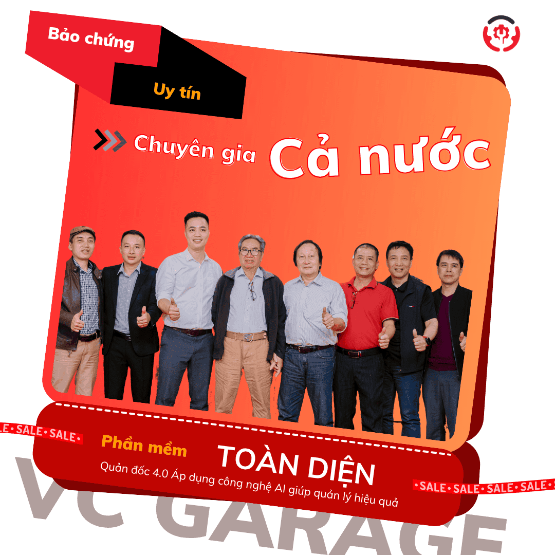 phần mềm quản lý xưởng VC garage được bảo chứng bởi thầy Ân, thầy Khoa, thầ Trung VCE và nhiều người trong ngành ô tô khác