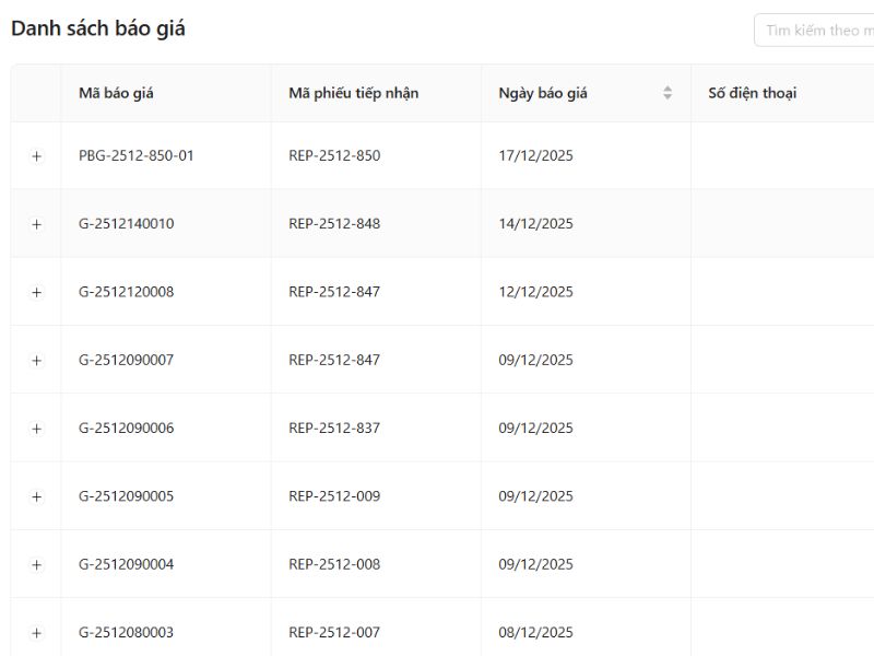 Phần mềm VC Garage giúp tối ưu thời gian báo giá nhanh chóng