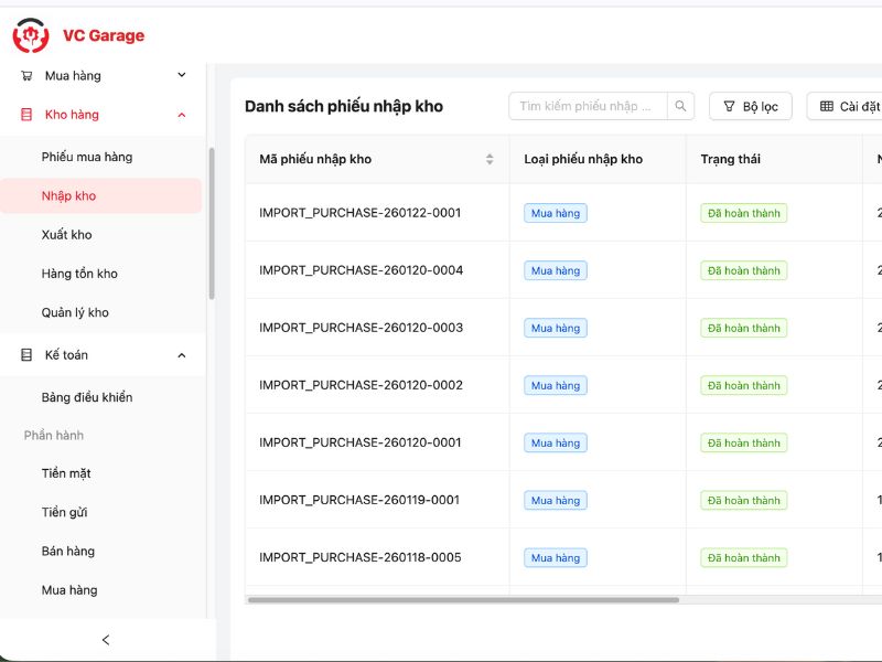 Làm sao đối soát kho gara chính xác, tránh thất thoát và sai lệch 4 Chuẩn hóa mã phụ tùng, tên gọi và vị trí lưu kho