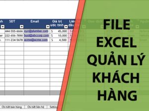 Excel quản lý khách hàng