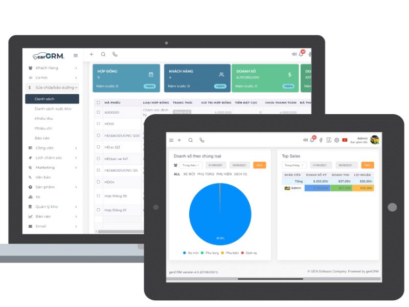 6 phần mềm quản lý dịch vụ sửa chữa gara ô tô tốt nhất 2026 4 Phần mềm carCRM