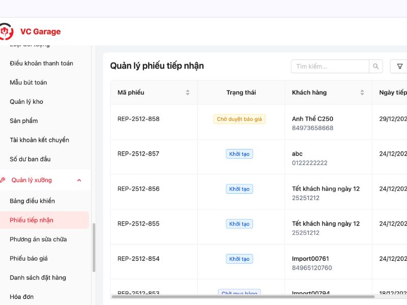 Quản lý xe vào, xe ra