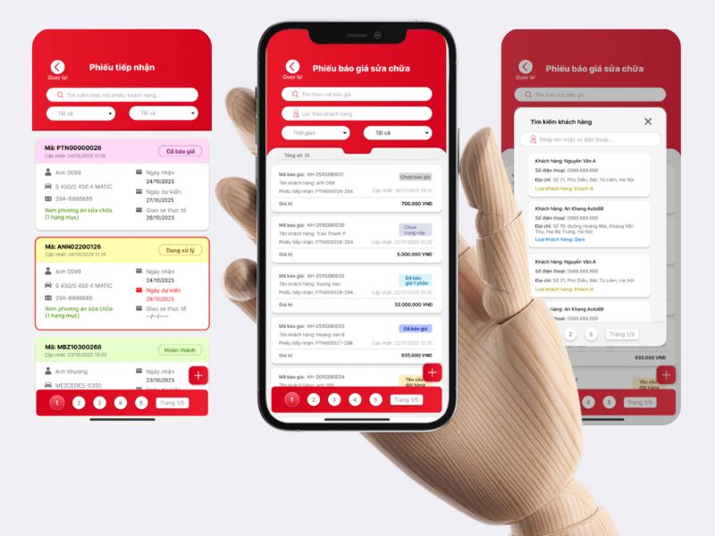 Tiếp nhận lịch hẹn và ghi nhận đầy đủ nhu cầu sửa chữa của khách hàng