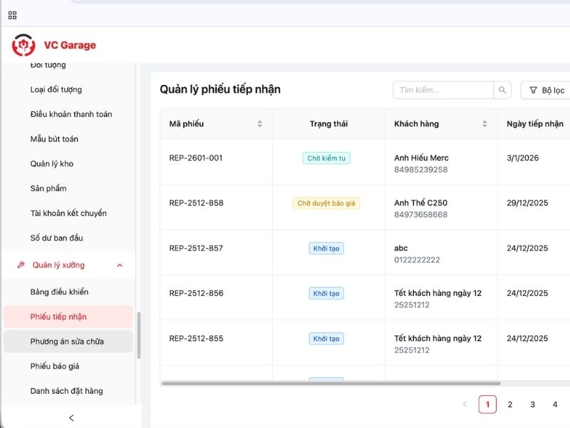 Quản lý gara ô tô: Chuẩn hóa quy trình để kiểm soát hiệu quả 3 Tiếp nhận xe và ghi nhận đầy đủ thông tin khách hàng