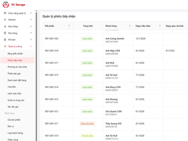 VC Garage là phần mềm quản lý chuyên biệt cho gara ô tô mà chủ xưởng nên lựa chọn