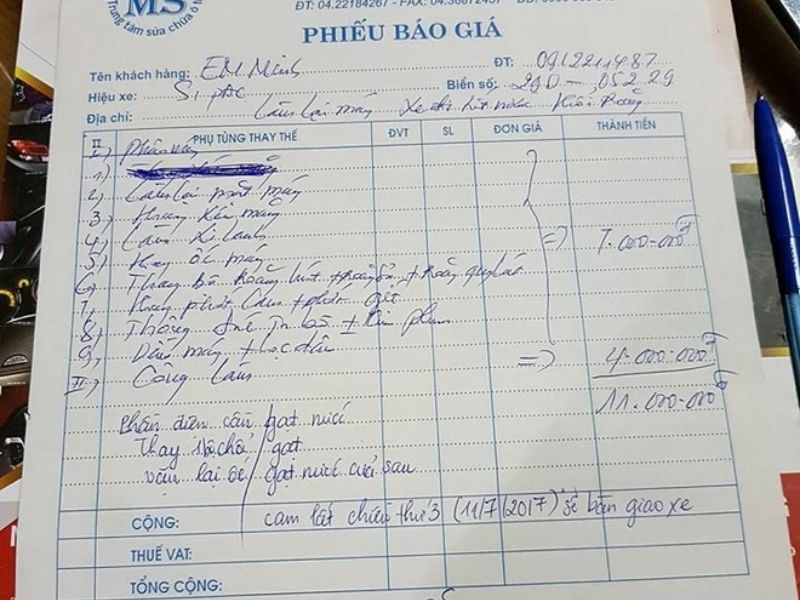 Điều kiện mở gara ô tô cho người mới: Tránh 7 sai lầm mất tiền 7 Báo giá chậm, thiếu minh bạch