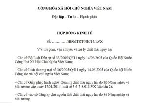 hợp đồng xử lý chất thải