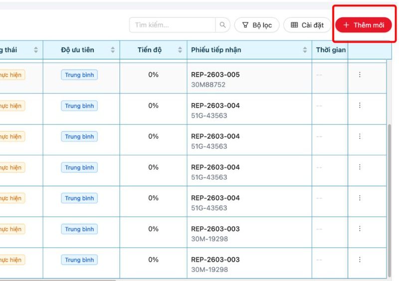 Tạo phiếu xuất mới trên phần mềm
