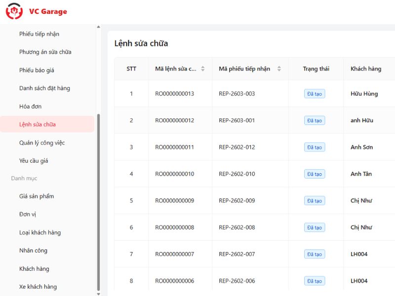Tạo lệnh sửa chữa nhanh và thông minh
