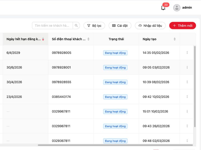 Theo dõi lịch sử sửa chữa chi tiết theo từng xe