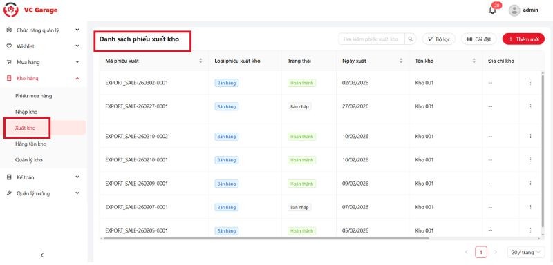 Xuất kho
