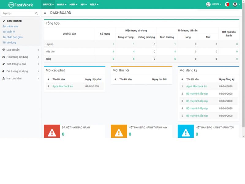 Phần mềm FastWork Asset 