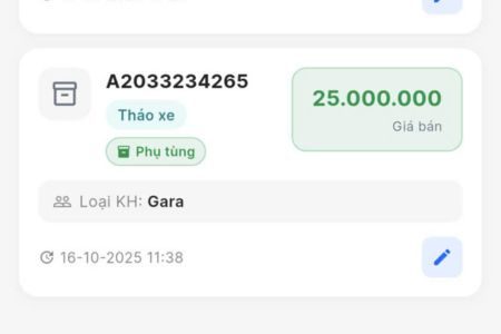 Kho phụ tùng, cảnh báo thiếu hàng